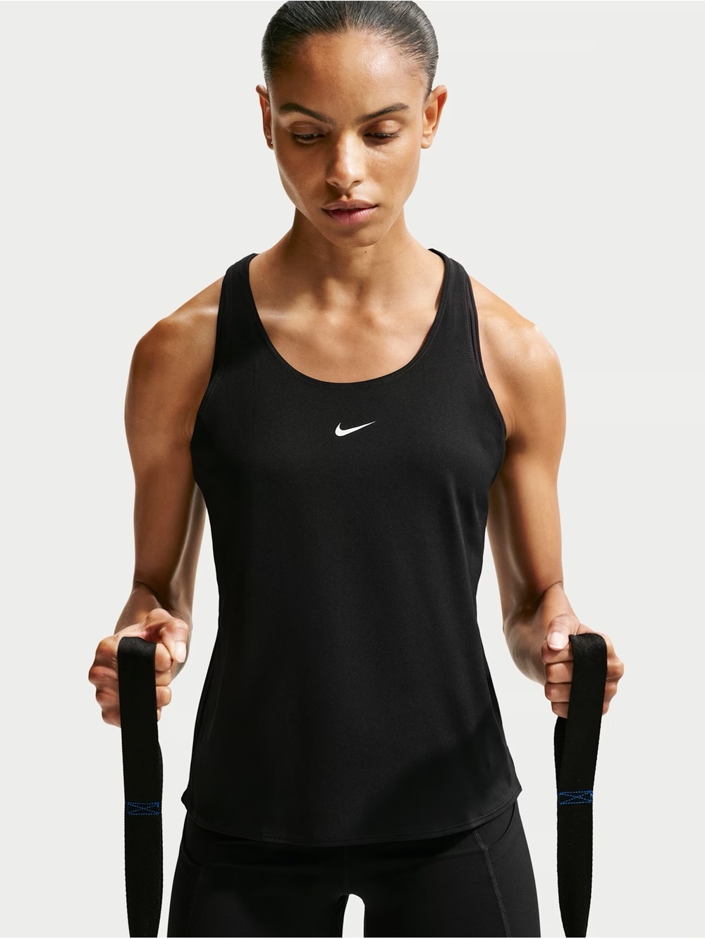 Nike Black Women's Racerback Tank with White Swoosh